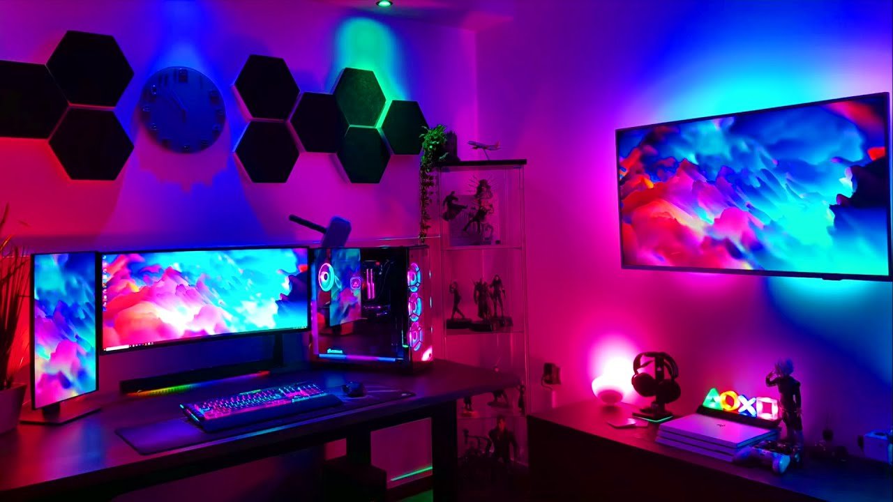 RGB Lighting and Decorative Elements - Gaming PC Desk Accessories